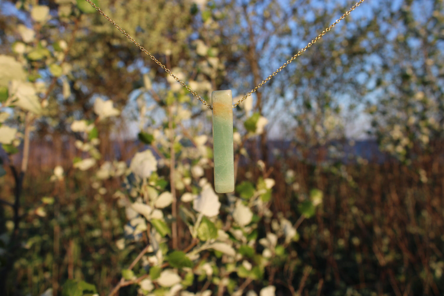 Minimalist Crystal Bar Pendant Necklace