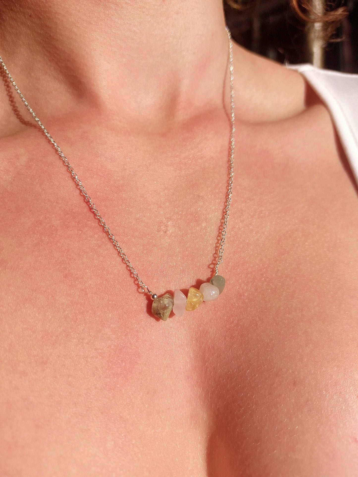 Handmade Libra Crystal Chip Necklace