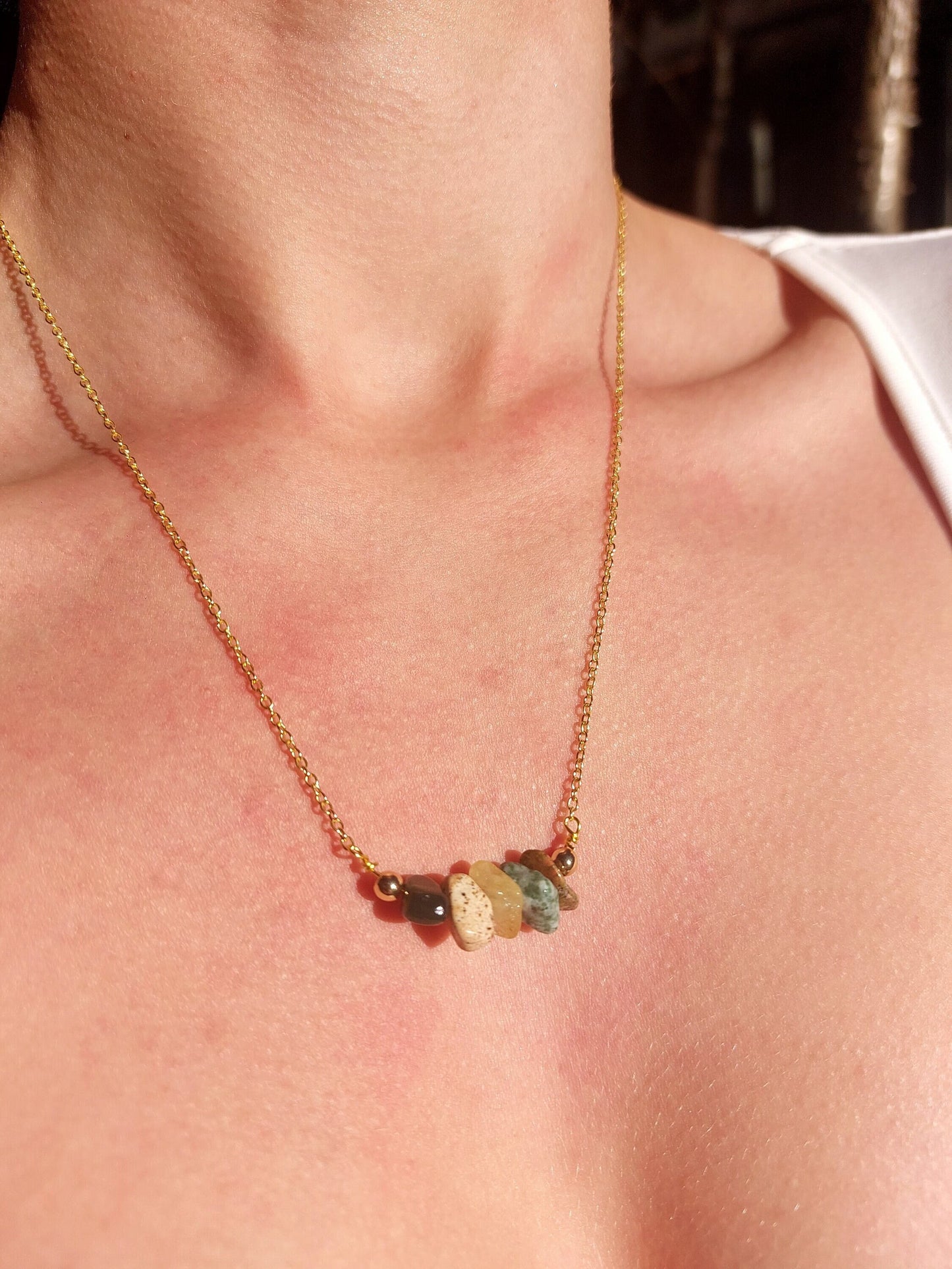 Handmade Virgo Crystal Chip Necklace