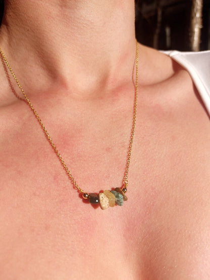 Handmade Virgo Crystal Chip Necklace