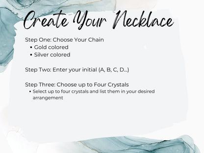 Custom Initial Crystal Necklace: Personalized Letter, Dainty Chain