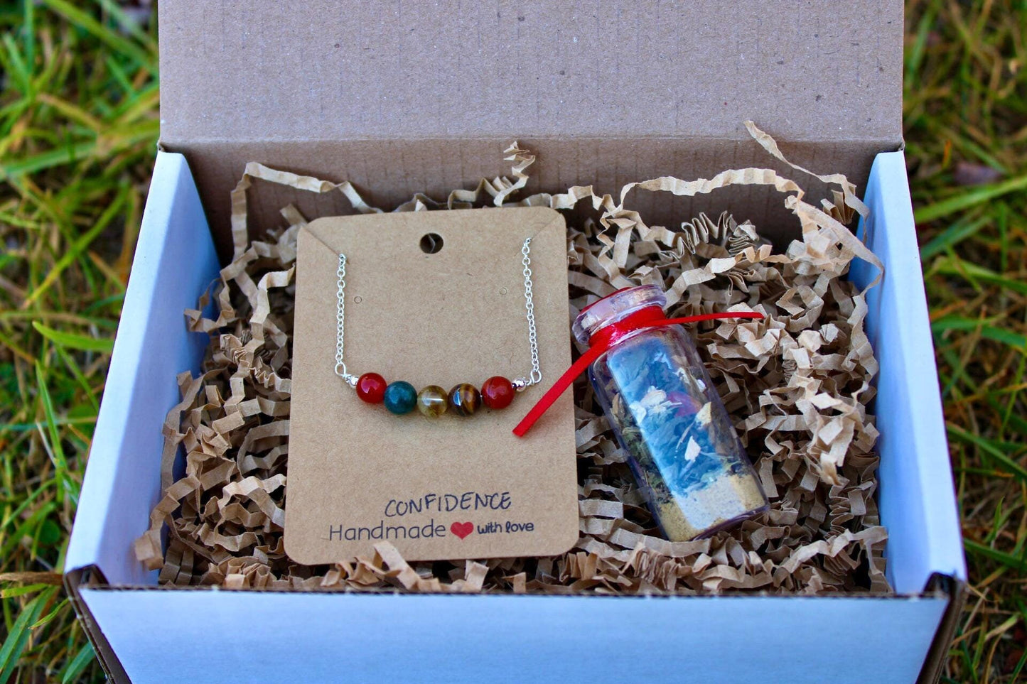 Personal Power Gift Set: Crystal Necklace and Spell Jar