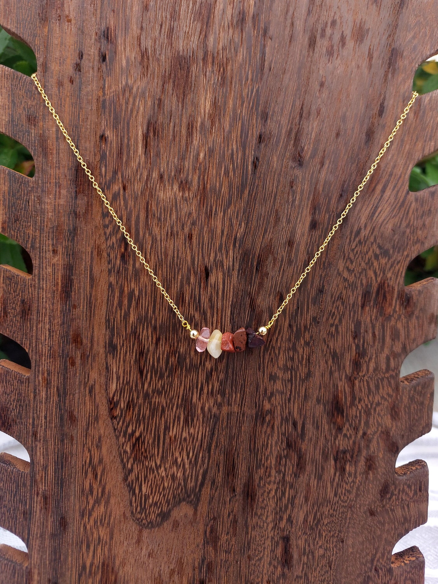 Handmade Leo Crystal Chip Necklace