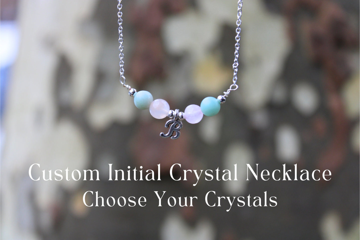 Custom Initial Crystal Necklace: Personalized Letter, Dainty Chain