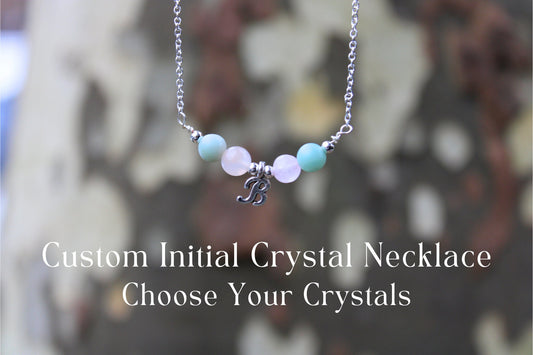Custom Initial Crystal Necklace: Personalized Letter, Dainty Chain