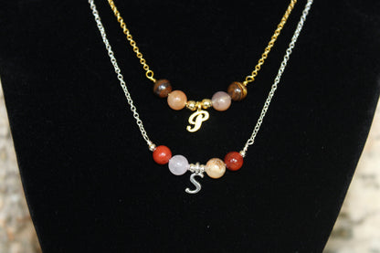 Custom Initial Crystal Necklace: Personalized Letter, Dainty Chain