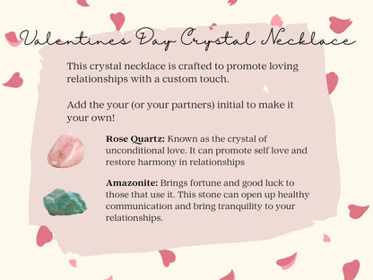 Custom Initial Charm Necklace: Rose Quartz & Amazonite