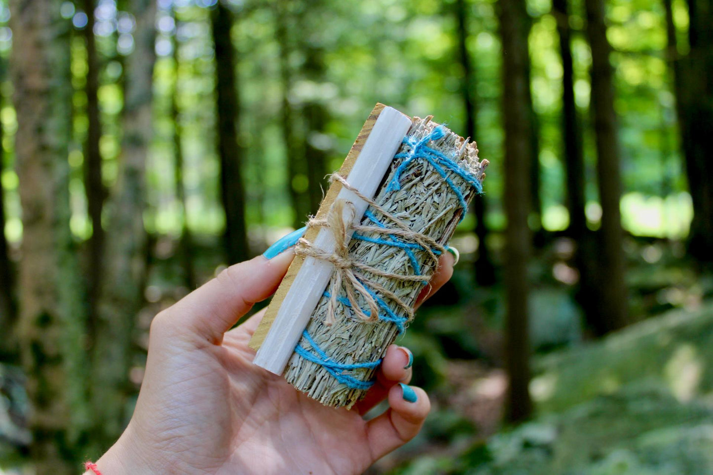 Beginner Spiritual Cleansing Kit: Blue Sage, Palo Santo, Selenite & Mystery Crystals