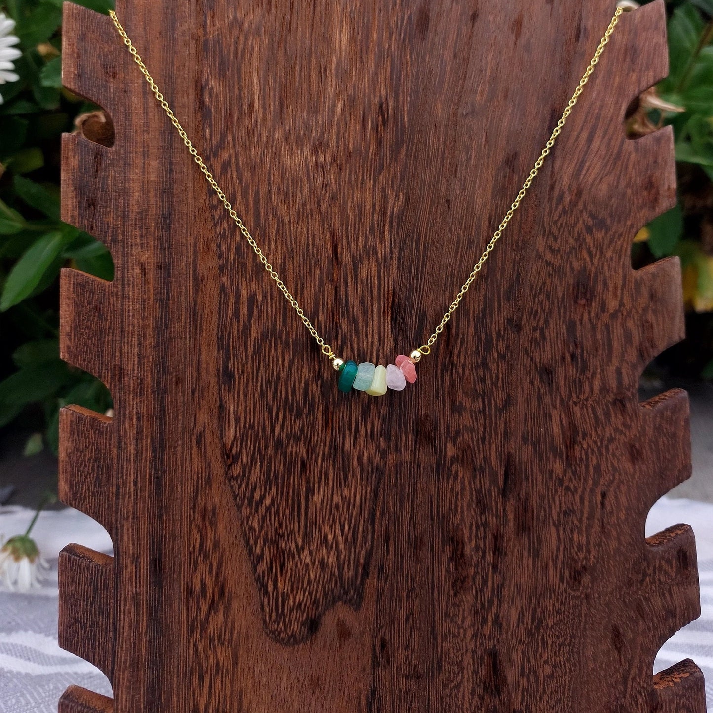 Handmade Taurus Crystal Chip Necklace