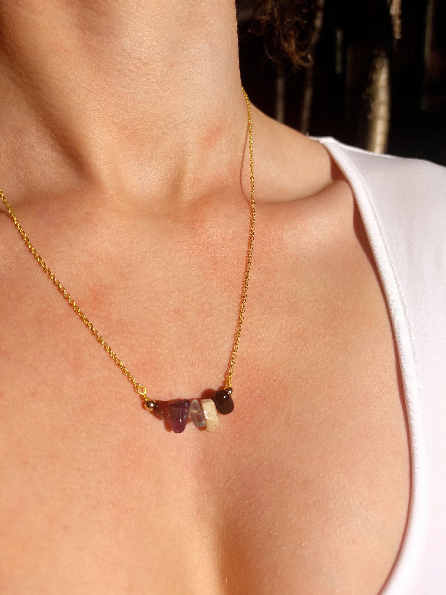 Handmade Capricorn Crystal Chip Necklace