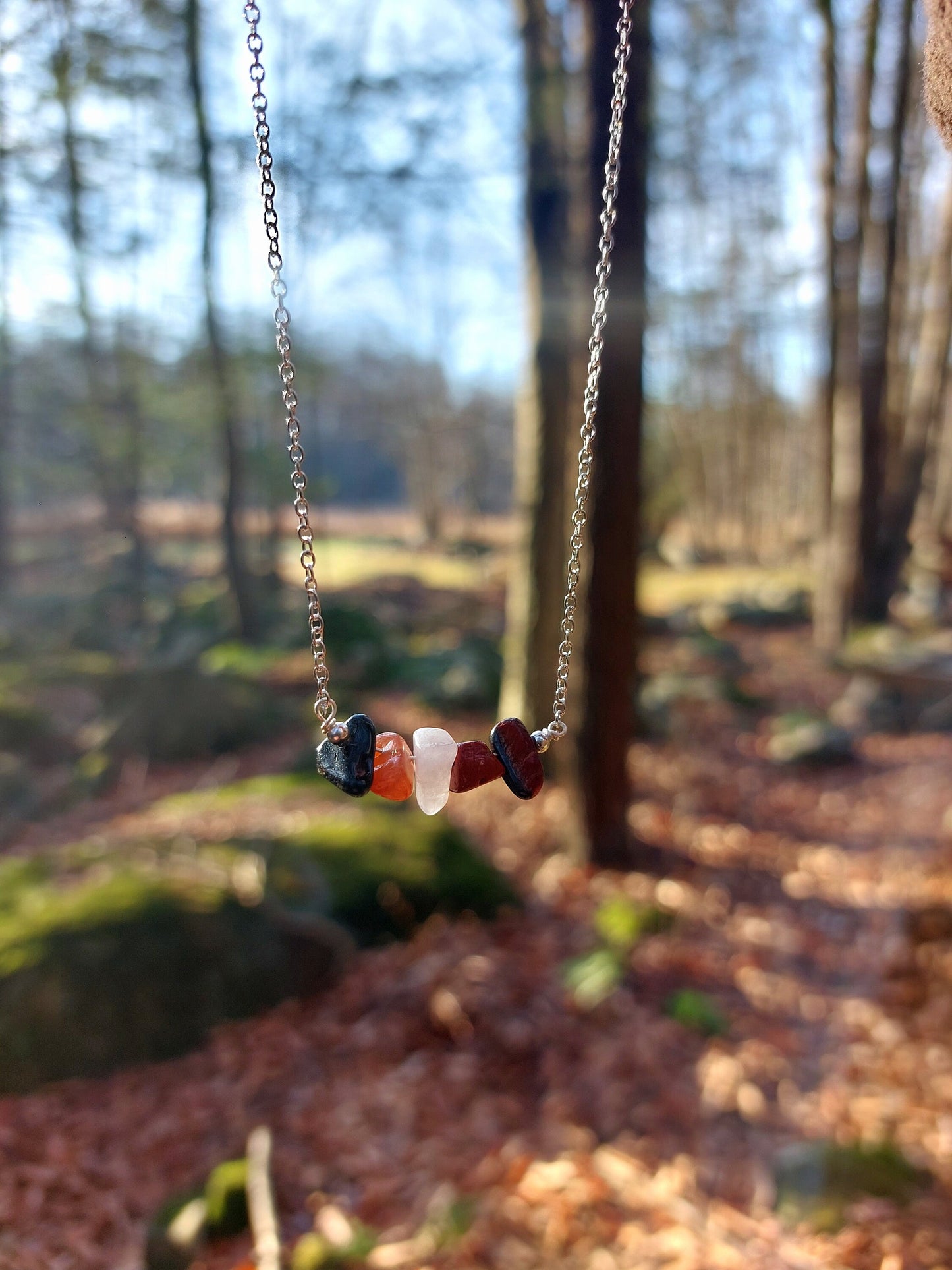 Handmade Leo Crystal Chip Necklace