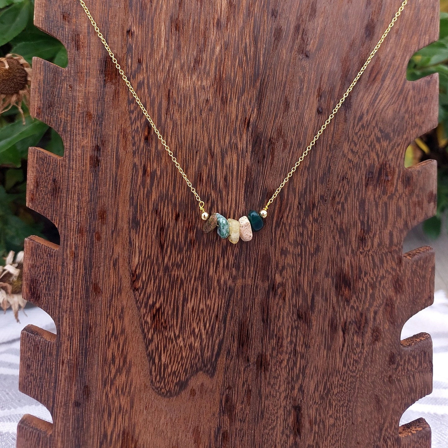 Handmade Virgo Crystal Chip Necklace