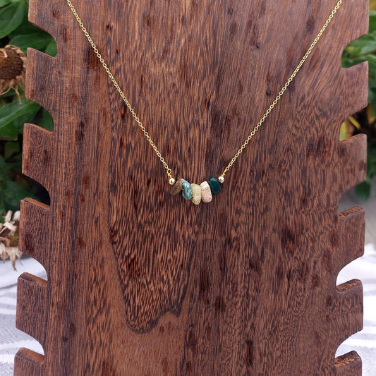 Handmade Virgo Crystal Chip Necklace