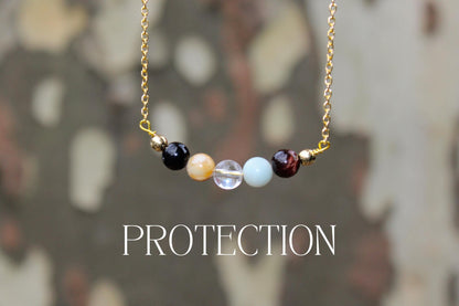Protection Gift Set: Crystal Necklace and Spell Jar