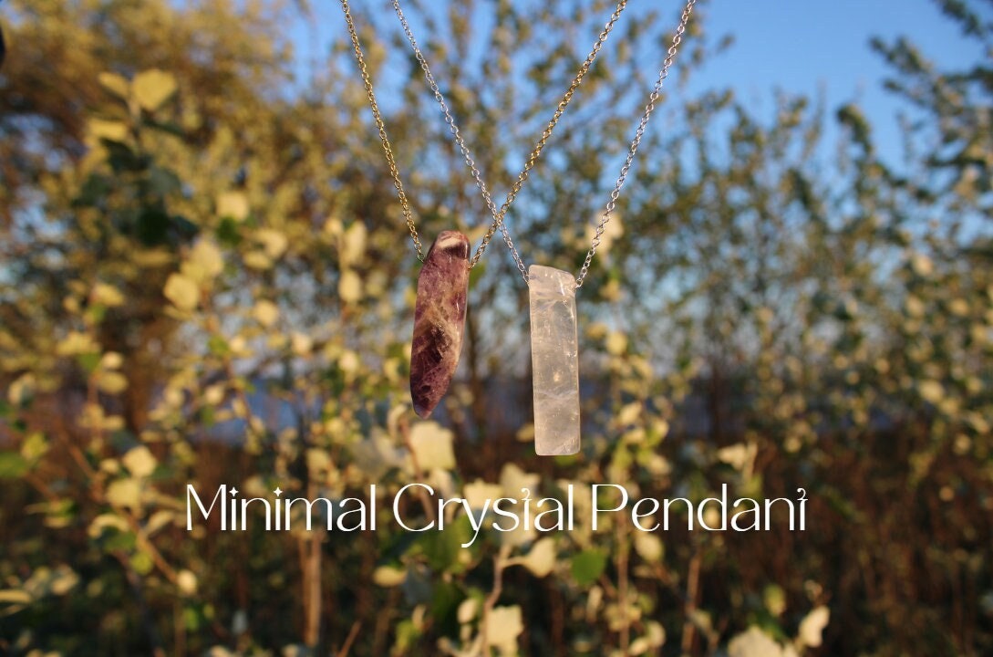 Minimalist Crystal Bar Pendant Necklace