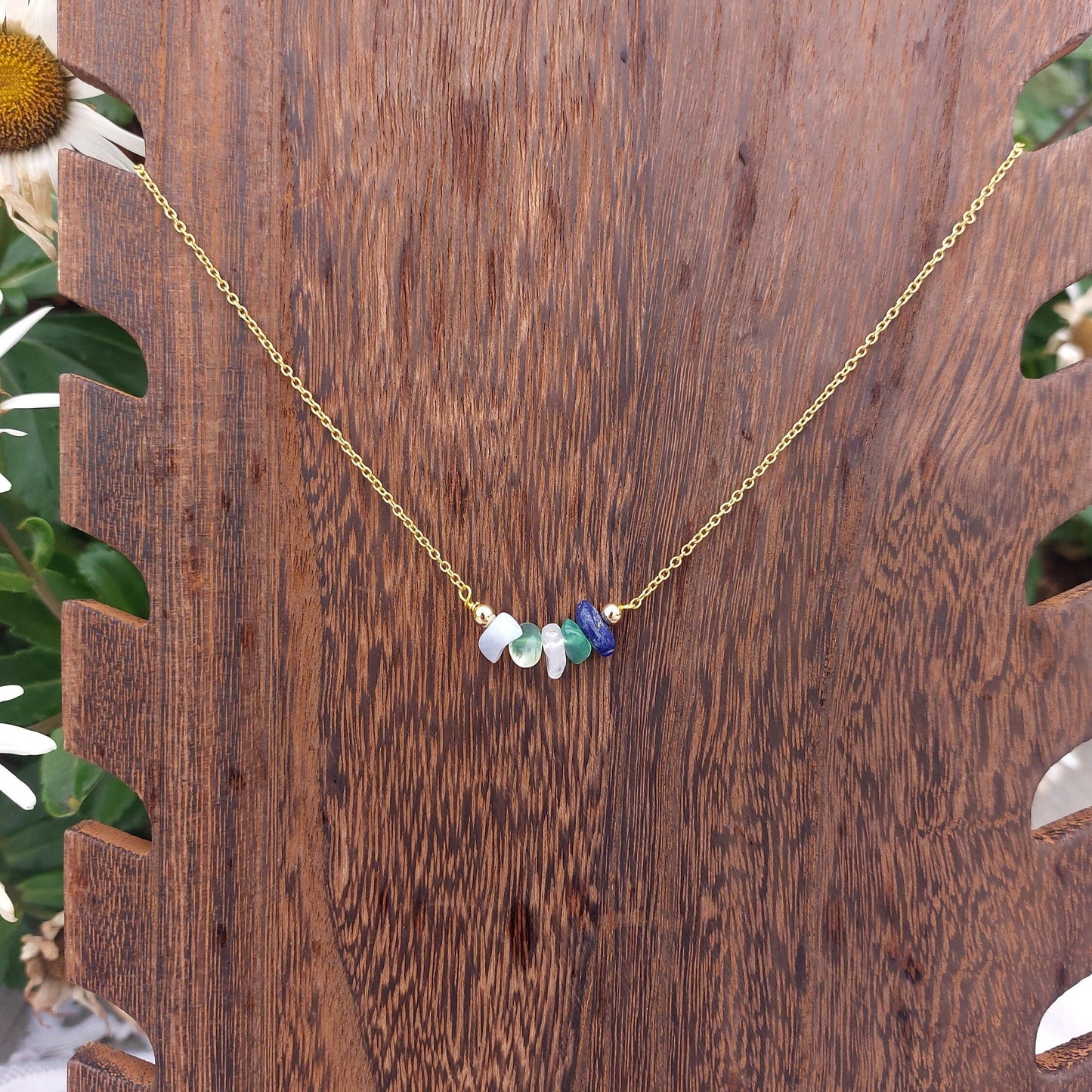 Handmade Pisces Crystal Chip Necklace