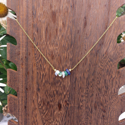Handmade Pisces Crystal Chip Necklace