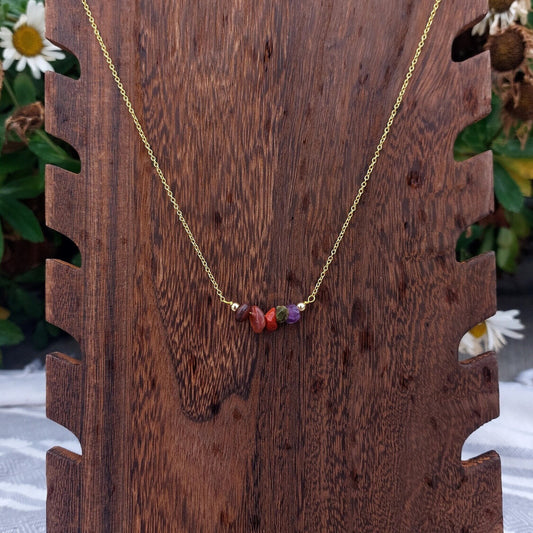 Handmade Aries Crystal Chip Necklace