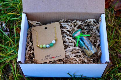 Luck Gift Set: Crystal Necklace and Spell Jar