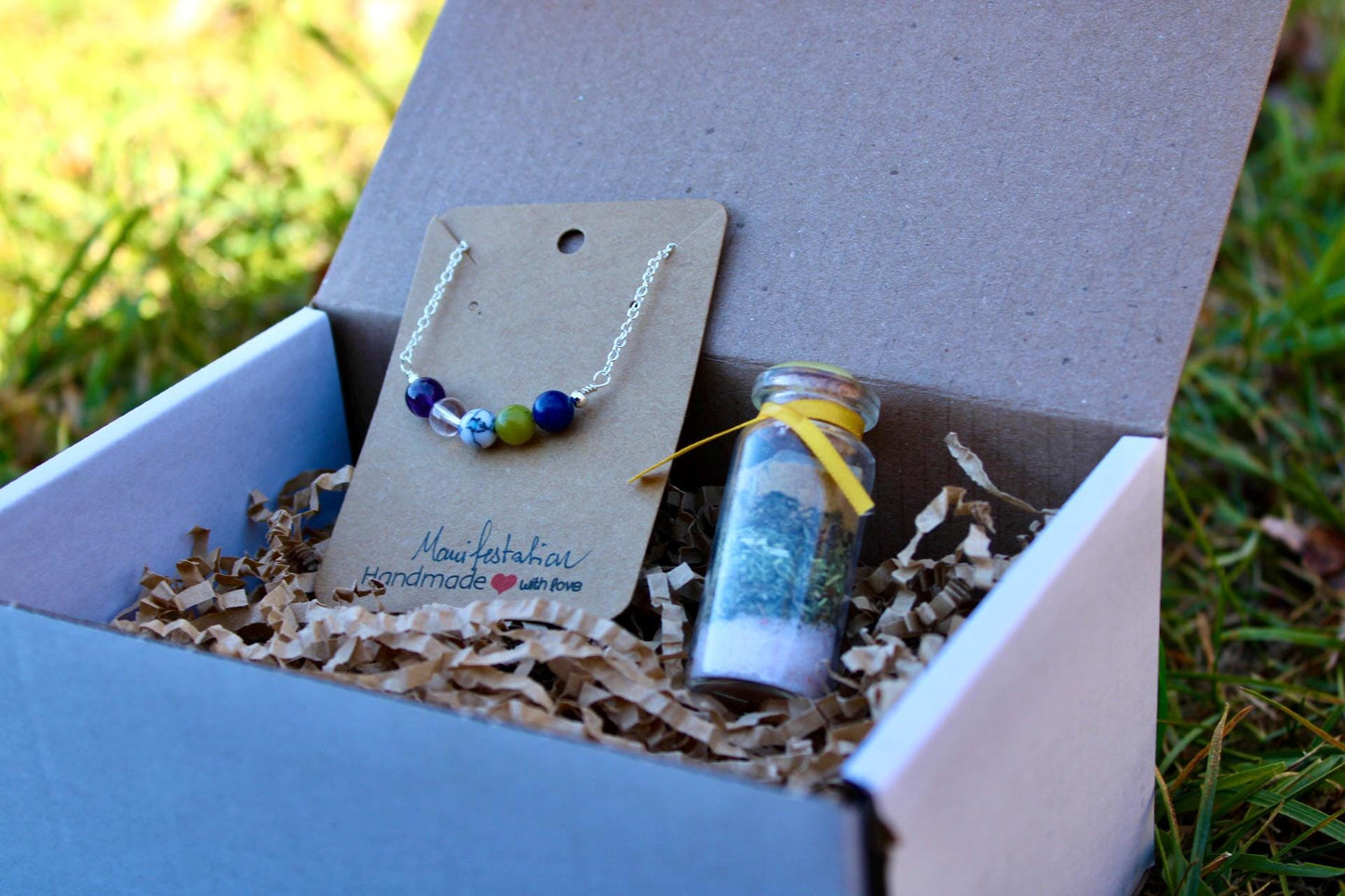 Manifestation Gift Set: Crystal Necklace and Spell Jar