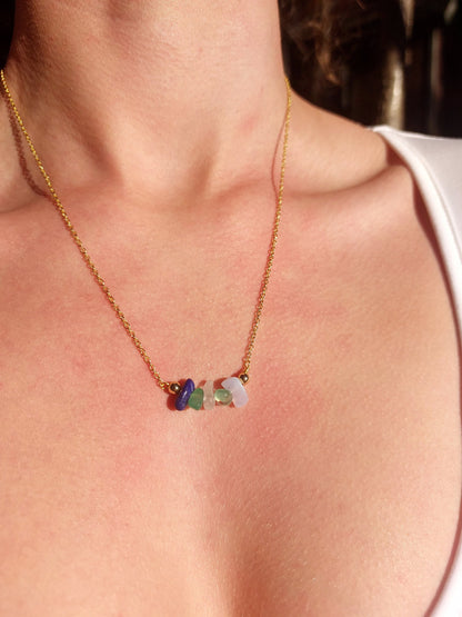 Handmade Pisces Crystal Chip Necklace